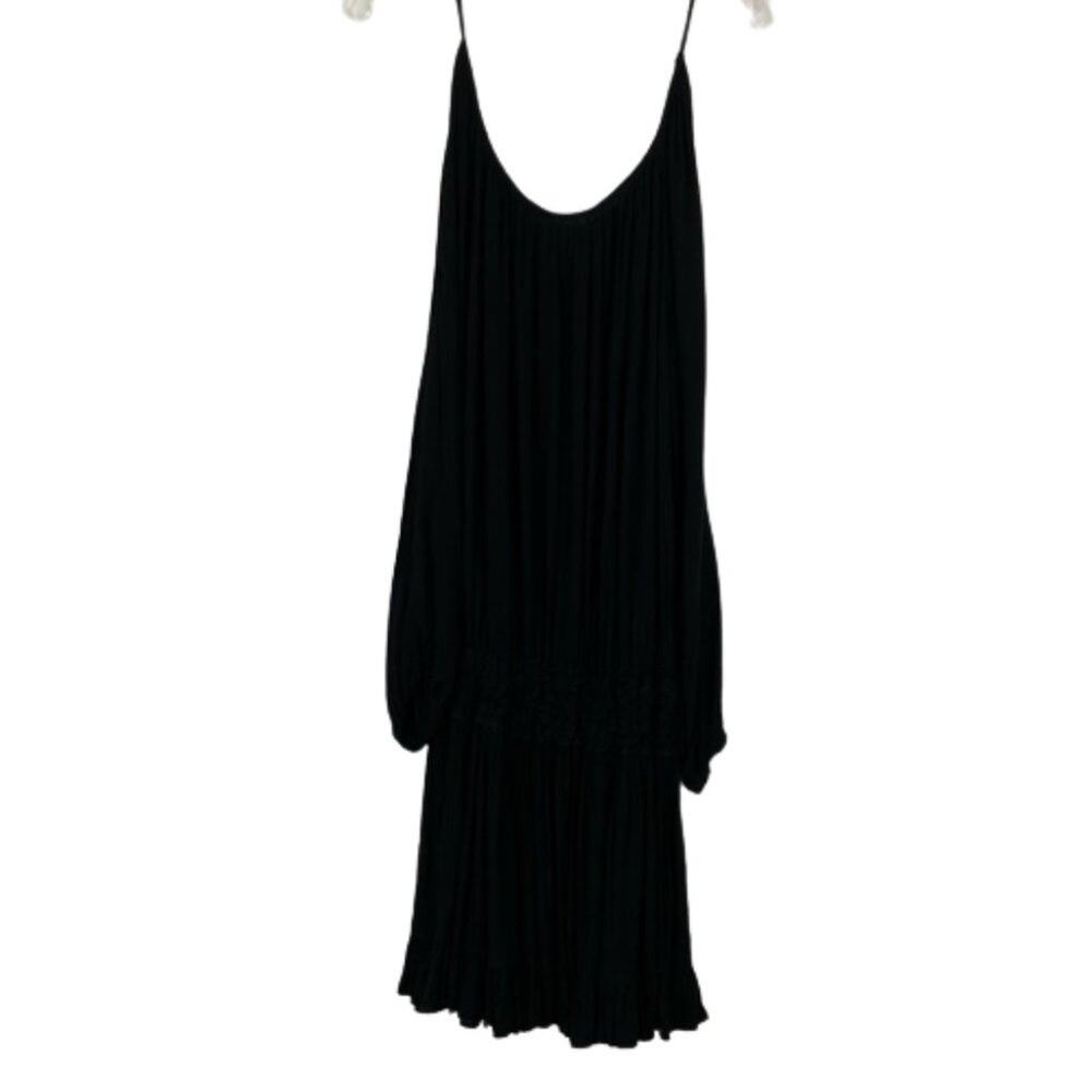 California Moonrise black western tunic cold shoulder mini dress size Medium